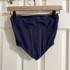 Navy Denim Corset Top
